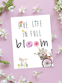 Live Life In Full Bloom Spring Greeting Card Set,Gift for Friend,Easter Card,Floral Spring Card,Flower Card,Mother's Day Card Made in USA