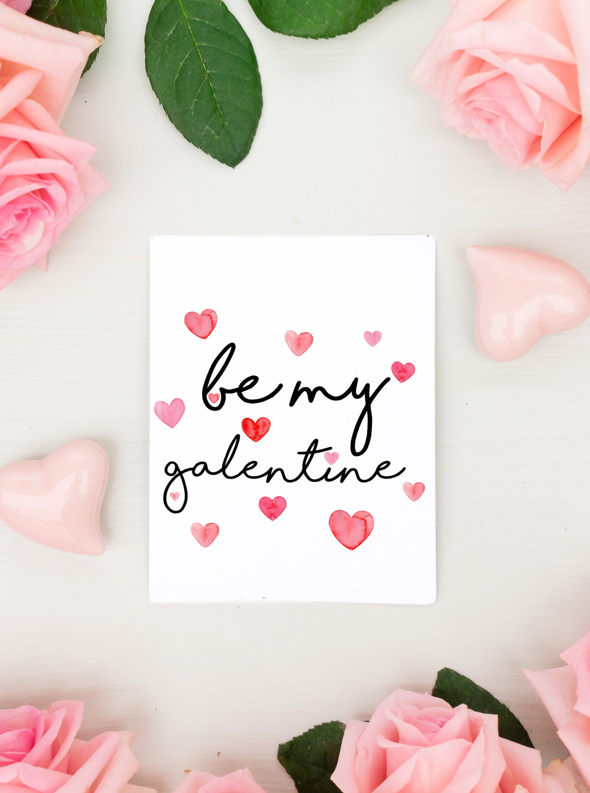 Be My Galentine Hearts Card Set,Galentines Day Card for Friend,Valentine's Day Pink Heart Card Set,Valentine's Day Card for Her,Made in USA