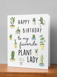 happy birthday to my favorite plant lady birthday card