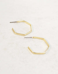 gold trendy geometric hoop earrings