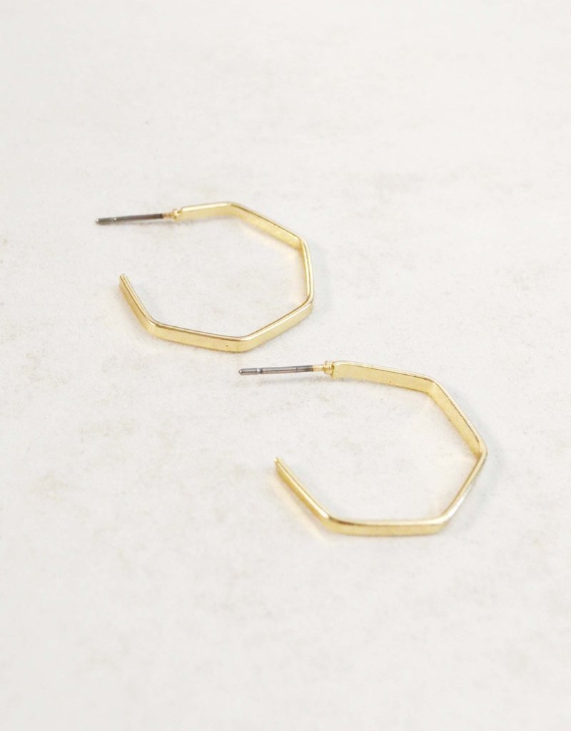 gold trendy geometric hoop earrings