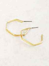 gold trendy geometric hoop earrings