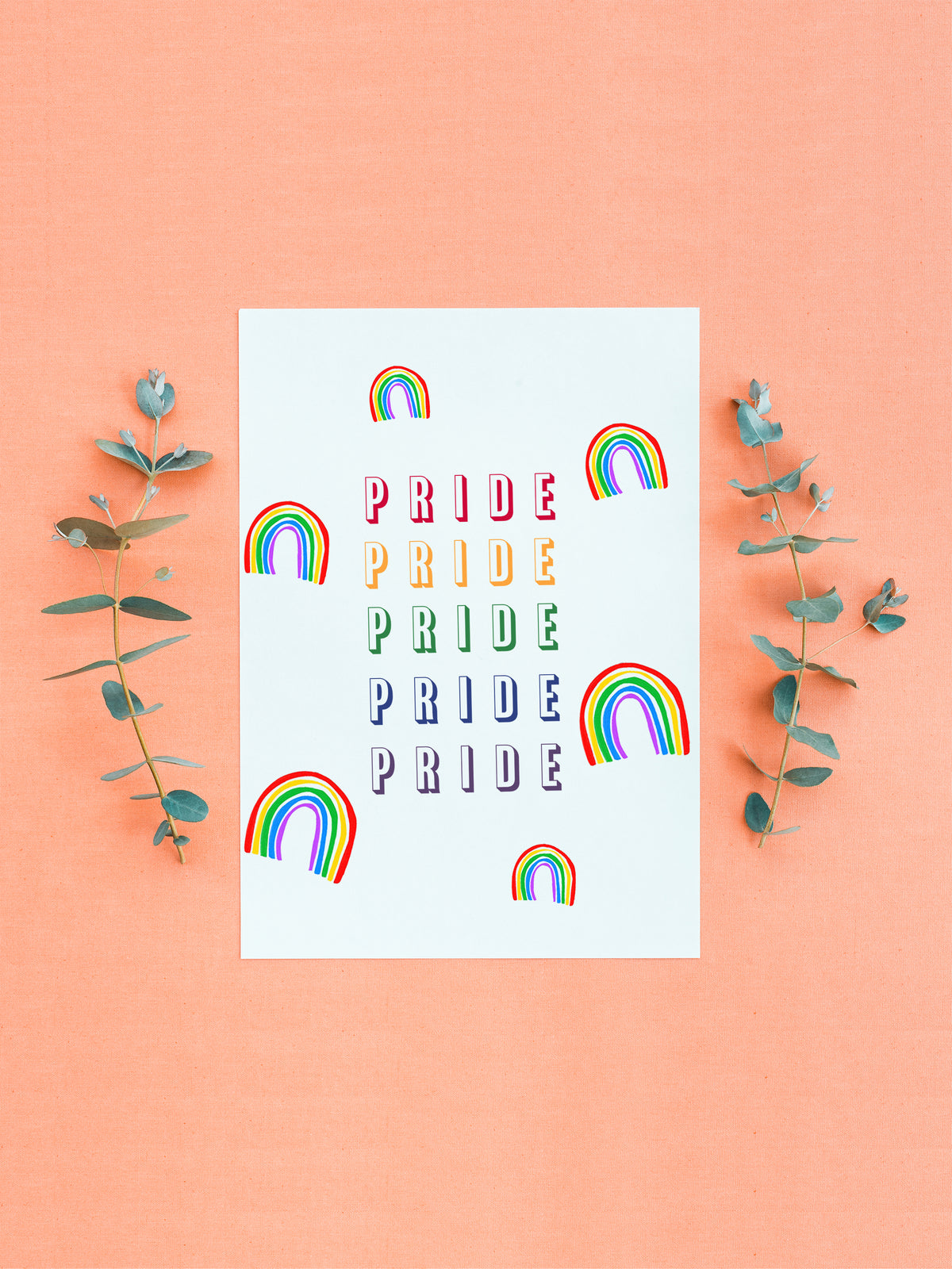 Happy Pride LGBTQ Rainbow Greeting Card,LGBTQ Pride Card,Gay Pride Rainbow Card,Celebrate Pride Month,Pride Month Card, Made in USA