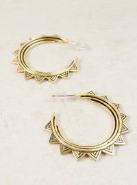 gold boho hoop earrings