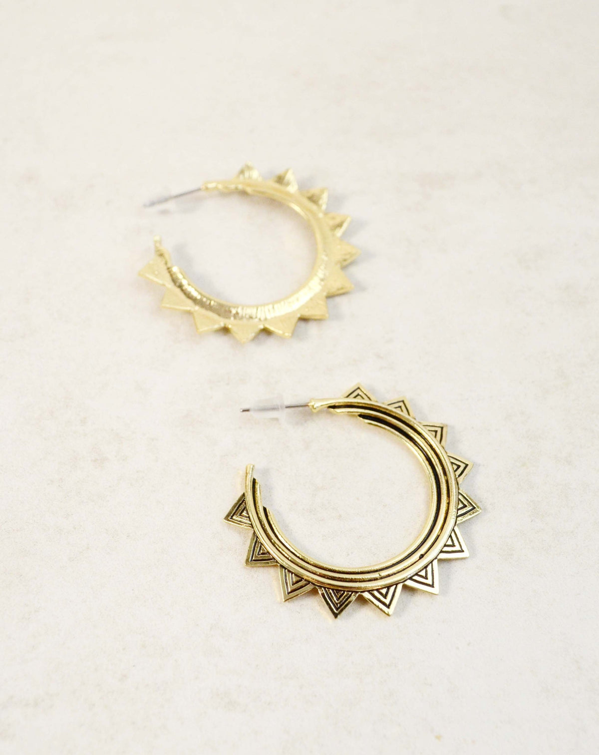 gold boho hoop earrings