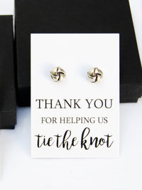 Tie The Knot Stud Earrings Style C Bridesmaid Thank You Gift,Bridal Party Thank You,Thank You For Helping Us Tie The Knot Bridesmaid Gift