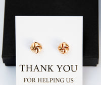 Bridal Party Tie The Knot Pearl Earrings Gift,Thank You for helping us tie the knot Bridesmaid Gift