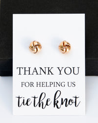 Bridal Party Tie The Knot Earrings Gift,Thank You for helping us tie the knot Bridesmaid Gift