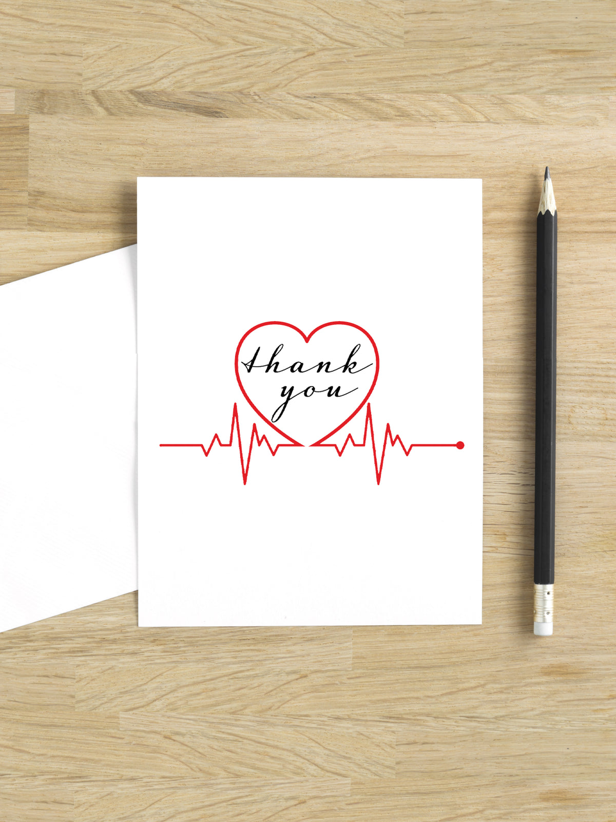 nurse doctor heart beat thank you card
