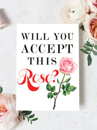 will you accept this rose greeting card