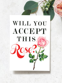 will you accept this rose greeting card