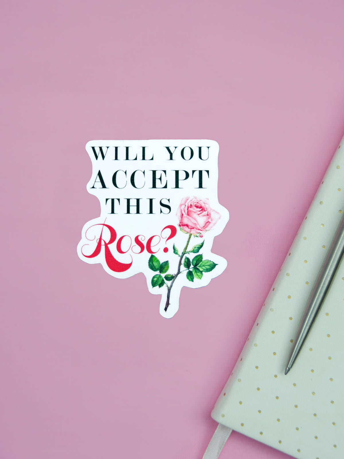 Will You Accept This Rose, Valentine's Day Sticker, Bachelor Nation Sticker, Galentine's Day Sticker