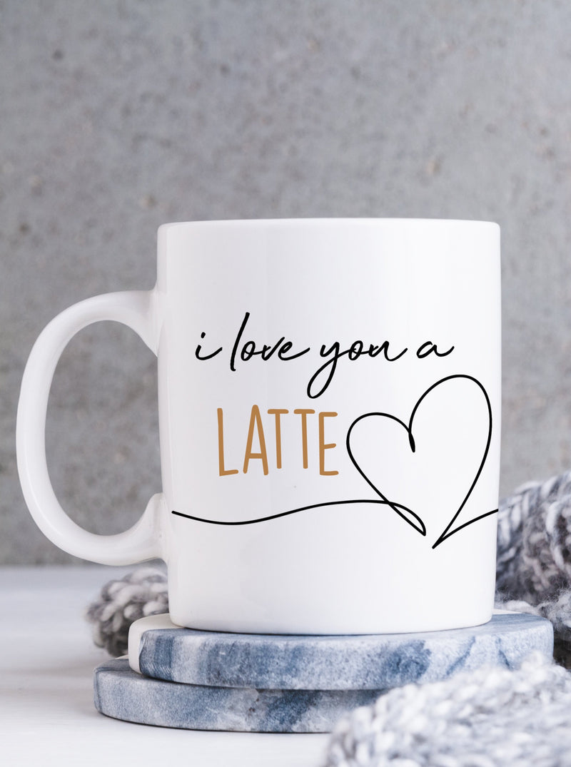 i love you a latte ceramic coffee mug, 11 oz high quality coffee mug