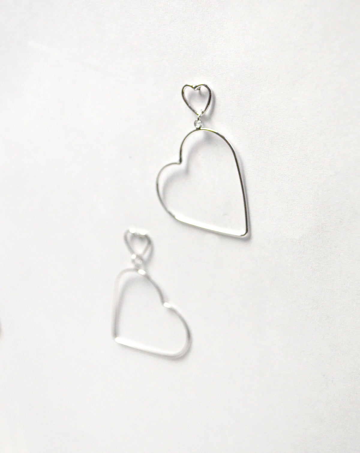 heart silver valentines day earrings